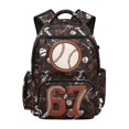 thumbnail image 1 of FUIALDOLG Baseball Stitch Print Travel Rucksack with Breathable, Multi-Pocket Waterproof 17 Inch School Backpack for Elementary Daily Use, 1 of 9