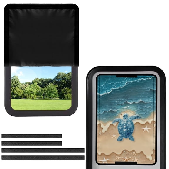 FUIALDOLG Beach Sea Turtle RV Door Window Shade Cover Privacy and UV Rays Protection Blackout Shades RV Interior Accessories 17.3x26 inch