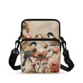 thumbnail image 1 of FUIALDOLG Bird Rose Floral Art Theme Lightweight Crossbody Bags, Polyester Crossbody Purse with Zipper Shoulder Pouch for Daily Use Travel, 1 of 7