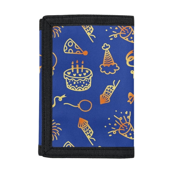 FUIALDOLG Birthday Celebration Youth Wallet in Polyester Material, Lightweight Trifold Money Organizer for Children and Teens Outdoor Travel