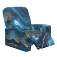 thumbnail image 1 of FUIALDOLG Blue Abstract Marble Print Recliner Slipcovers Home Decor 4 Pieces Lazyboy Recliner Chair Cover for Dog Pets with Pockets Furniture Protector, 1 of 7