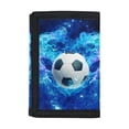 thumbnail image 1 of FUIALDOLG Blue Flame Soccer Trifold Card Wallet, Lightweight Polyester Youth Wallet for Daily School and Outdoor Use, 1 of 6