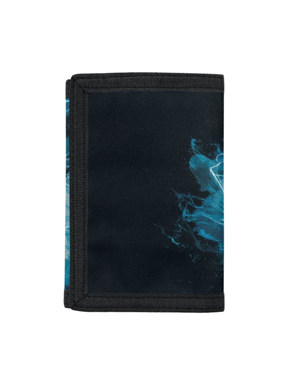 Blue Lightning Waterproof Trifold Card Wallet, Elastic Polyester Toddlers Purse, Lightweight Foldable for Daily Use and Outdoor Sports