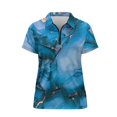 thumbnail image 1 of FUIALDOLG Blue Marble with Gold Veins Women Short Sleeve Golf Shirts for Shopping Tennis, Breathable Polyester Tennis Shirts Moisture Wicking Quick Dry Polo Shirts, 1 of 10