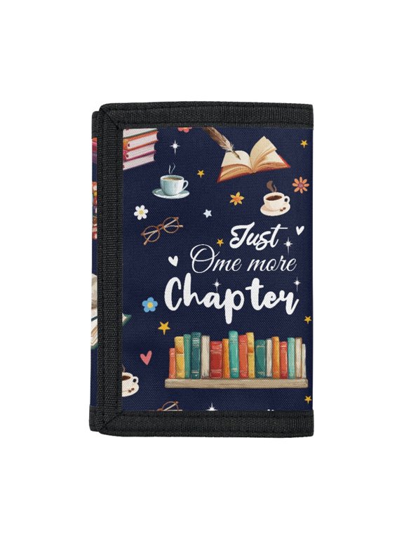 Book Theme Trifold Card Wallet in Elastic Polyester, Slim Lightweight Youth Wallet for Outdoor Sports and Daily Use