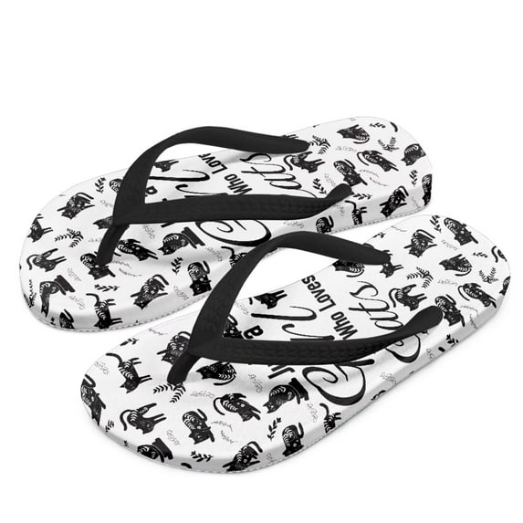 FUIALDOLG Boys Girls Open-Toe Sandals Loves Cats Print Summer Beach Water Slides Sandals(Toddler/Little Kid) Size 12.5