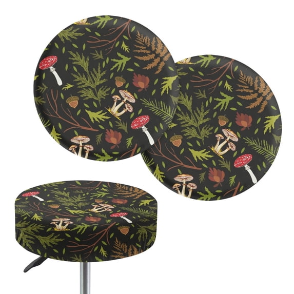 FUIALDOLG Breathable Dining Chair Slipcovers for Bathroom Kitchen, Polyester Stretchy Bar Stool Seat Slipcovers with Elastic Bands
