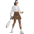 thumbnail image 1 of FUIALDOLG Brown Bohemian Mandala Floral Pattern Womens Tennis Skirt with Leggings Skirted Capri Tennis Leggings Tennis Outfits Full Length Mandala Floral Yoga Pants Picckleball Clothing,Size XS, 1 of 7