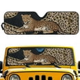 thumbnail image 1 of FUIALDOLG Brown Leopard Animal Car Windshield Sun Shade Cute Front Window Car Sunshade Windshield Blocks UV Rays Sun Visor Protector for Truck Off-road Vehicle Accessories, 1 of 7