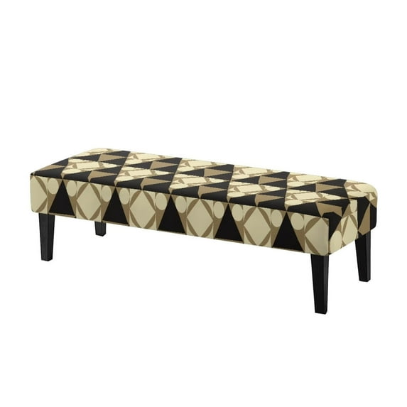 FUIALDOLG Brown Triangle Print Dining Room Bench Covers Slipcover, Stretch Bench Seat Cover Washable Rectangular Chair Cover Protector for Bedrooms, Living Rooms, Kitchens, Removable