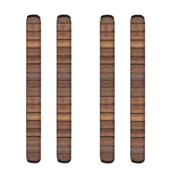 FUIALDOLG Brown Wood Grain Print 4'li Set Refrigerator Handle Covers for Dishwasher Non-Slip Polyester Fabric Refrigerator Door Handle Covers