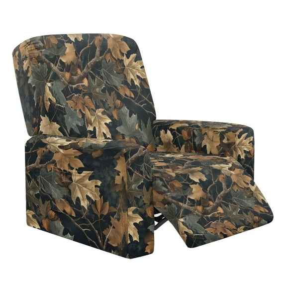 FUIALDOLG Camo Hunting Forest Recliner Cover, Couch Cover for Recliner - Stretch Non Slip Sofa Covers Washable, Furniture Protector for Hunting and Fishing