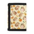 thumbnail image 1 of FUIALDOLG Capybara Orange Trifold Card Wallet, Stretch Polyester Foldable Lightweight Wallet for Kids Teens Daily Travel Sports, 1 of 7