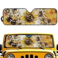 thumbnail image 1 of FUIALDOLG Car Front Window Sun Shield Sunflower Bee Foldable Front Window Sun Shade Windshield Rays Sunshade Visor Protector for Off-road Vehicle SUV Accessories 52.95" L x 16.14" W, 1 of 7