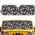 thumbnail image 1 of FUIALDOLG Car Front Window Sun Shield White Skull Rose Foldable Front Window Sun Shade Windshield Rays Sunshade Visor Protector for Off-road Vehicle SUV Accessories 52.95" L x 16.14" W, 1 of 7