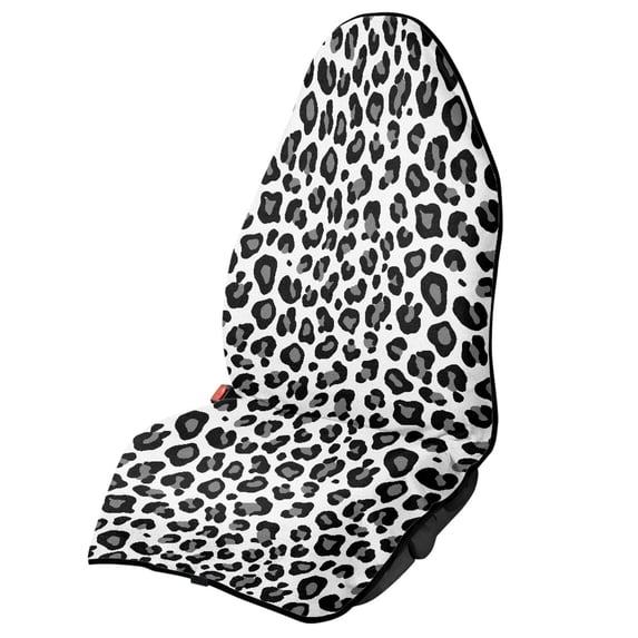 FUIALDOLG Car Seat Towel Cover, Compatible with Truck Seat Van, Terry Cloth Car Seat Cover for Trucks Cars, Black White Leopard Print Design Design