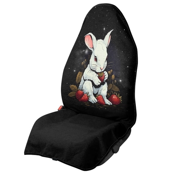 FUIALDOLG Car Seat Towel Cover, Compatible with Truck Seat Van, Terry Cloth Car Seat Cover for Trucks Cars, White Rabbit Strawberry