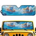 thumbnail image 1 of FUIALDOLG Car Windshield Sun Shade, Funny Cat Swimming Sun Visor for Car Off-road Vehicle, Block UV Rays, Foldable 52.95x16.14 inches, 1 of 7