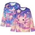 thumbnail image 1 of FUIALDOLG Cartoon Axolotl Boys Long Sleeve Shirts 2 Pack Soft Loose Tees for Kids 3-4 Years Round Neck Pullover Tops Winter Layering, 1 of 6