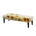 thumbnail image 1 of FUIALDOLG Cartoon Bee Sunflower Print Dining Bench Cover Anti-Dust Stretch Bench Cushion Cove with Elastic Edge Home Decor Rectangle Seat Protector for Bedroom, Kitchen, 1 of 7