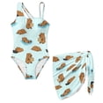 thumbnail image 1 of FUIALDOLG Cartoon Capybara Swimwear for Girl,7-18 Years Teen Girl Modest Swimsuit Coverups Fashion One Shoulder Swimwear Bikini Coverups for Beach,Pool,7-8Y, 1 of 7