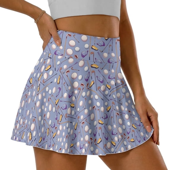 FUIALDOLG Cartoon Golf Accessories Athletic Skorts for Women High Waisted Golf Skorts Skirts for Running Baseball Pickleball,Lady Casual Mini Skirt,2XL