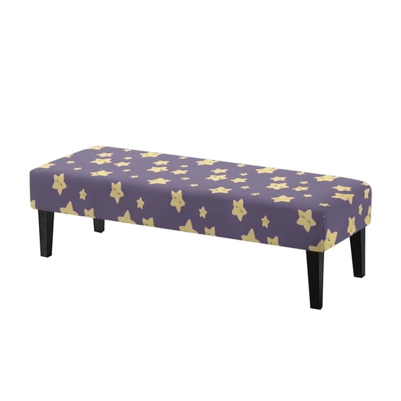 FUIALDOLG Cartoon Stars Print Stretch Bench Covers Slipcover, Anti-Dust Bench Seat Protector, Washable Rectangle Seat Covers for Dining Room, Living Room, Kitchen