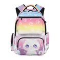 thumbnail image 1 of FUIALDOLG Cat on Cloud with Paw Prints School Bag with Smooth Zippers, Multi-Pocket Soft Padded Back 17 Inch Kids School Backpack for Elementary Back to School, 1 of 9