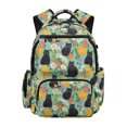 thumbnail image 1 of FUIALDOLG Cats Flowers Multi-pocket Bookbag with Lightweight Side Pockets Casual Daypack, Adjustable Padded Straps 17 Inch School Bag for Travel Middle School Elementary School, 1 of 8