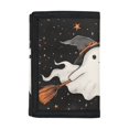 thumbnail image 1 of FUIALDOLG Children's Wallet Cute Witch Ghost Print Wear-Resistant Trifold Card Wallet for Travel, Polyester Large Capacity Kids Trifold Wallet, 1 of 6