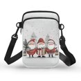thumbnail image 1 of FUIALDOLG Christmas Cellphone Purse with Santa Claus Print, Double Deck Zipper Polyester Purse for Women Running and Travel, 1 of 7