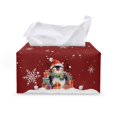 thumbnail image 1 of FUIALDOLG Christmas Rectangle Tissue Box Cover - Waterproof PU Leather Tissues Cube Boxes Holder Aesthetic Desk Decor for Room, Home & Office - Cute Penguin Gift, 1 of 7