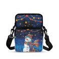 thumbnail image 1 of FUIALDOLG Christmas Snowman Star Print Shoulder Crossbody Pouch Polyester Crossbody Bag for Men, Lightweight Zipper Shoulder Bag Pouch, 1 of 7