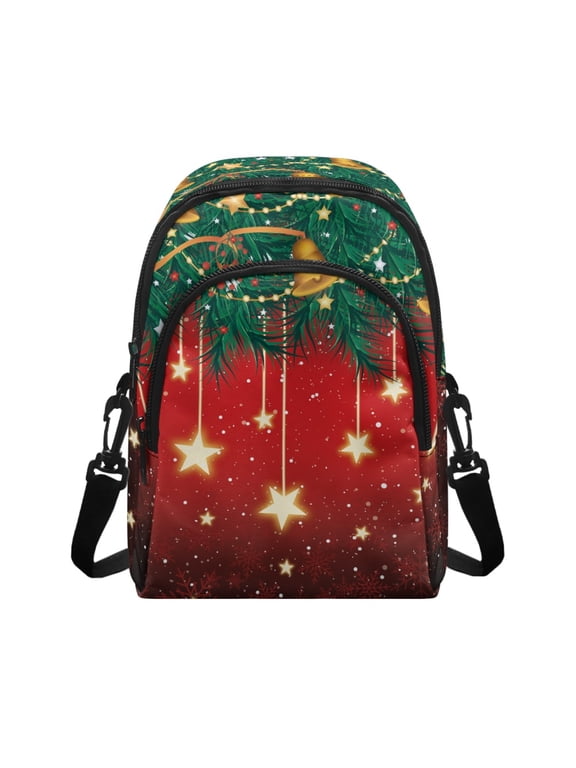 Christmas Star Pine Print Cell Phone Purse, Adjustable Strap Polyester Small Crossbody Wallet for Travel Shopping, Anti Theft Small Crossbody Wallet Cell Phone Purse