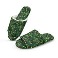 thumbnail image 1 of FUIALDOLG Christmas Tree Lights Print House Slippers for Women Lightweight Indoor Slippers Open Toe Slip On Bedroom Shoes with Memory Foam, Size 9-10, 1 of 7