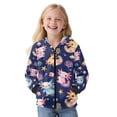thumbnail image 1 of FUIALDOLG Color Axolotl Ocean Print Full Zip Hoodie Girls Oversized Casual Long Sleeve Sweatshirts for Girls Cute Jackets with Pockets, Size XL, 1 of 7
