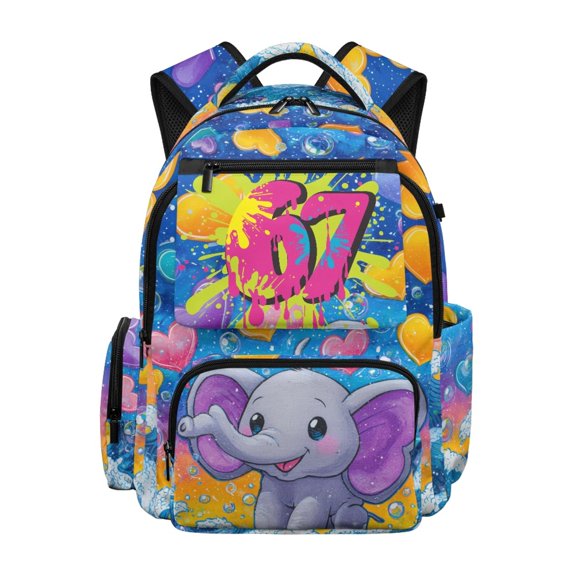FUIALDOLG Color Splash School Backpack for Kids with Padded Padded Straps Kids Backpack, Durable 17 Inch Zaino per bambini for Casual Elementary School