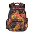 thumbnail image 1 of FUIALDOLG Colorful Flame Art Kids Backpack with Lightweight Multiple Pockets School Bookbag, Comfortable 17 Inch Bookbags for Hiking Camping Daily Use, 1 of 6