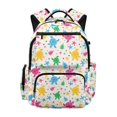 thumbnail image 1 of FUIALDOLG Colorful Turtle School Bag with Multiple Compartments Lightweight Boys Backpack, Durable 17 Inch Travel Bags for Camping Middle School Back to School, 1 of 9