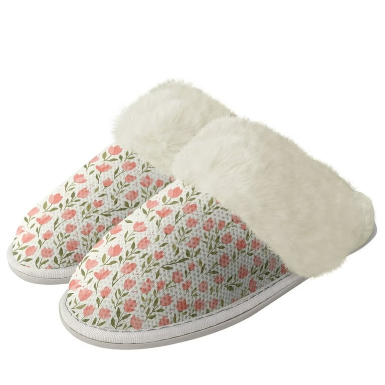 FUIALDOLG Cozy Slip-Ons Wool-Like Plush Fleece Lined House Shoes