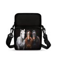 thumbnail image 1 of FUIALDOLG Crossbody Bags Three Horses Portrait Print Portable Crossbody Purse for Casual Use, Stretch Polyester Two Layer Coin Bags, 1 of 7