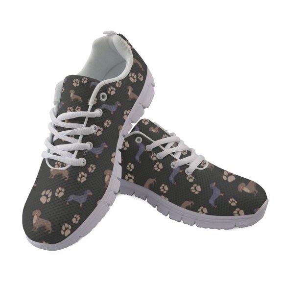 FUIALDOLG Dachshund Paw Print Lightweight Running Sneakers for Women and Men, Mesh Athletic Trainers for Gym and Daily Training