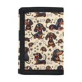 thumbnail image 1 of FUIALDOLG Dachshund Print Trifold Card Wallet, Polyester Waterproof Kids Money Organizer for Travel and Outdoor Daily Use, 1 of 6