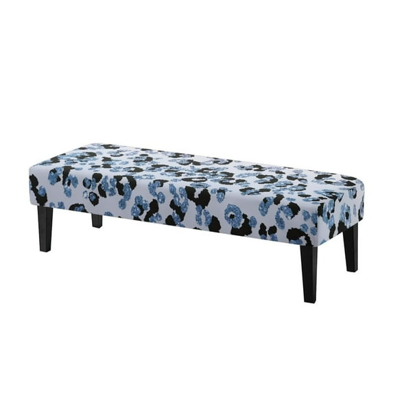 FUIALDOLG Dining Room Bench Covers, Stretch Blue Cheetah Print Bench Seat Protector Cover, Washable Rectangular Chair Cover for Bedrooms, Living Rooms, Kitchens, Removable
