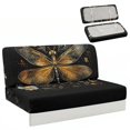 thumbnail image 1 of FUIALDOLG Dragonfly and Floral Pattern RV Folding Sofa Bed Cover Washable, Fit for Camper Motorhome, Furniture Protector Fit for Jackknife Sleeper Sofas, 1 of 7