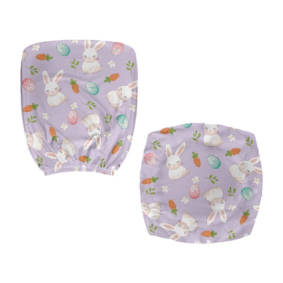 FUIALDOLG Easter 2 Pack Set Desk Chair Cover with Bunny Egg Pattern, Stretchable Polyester Office Chair Slipcover for Boss and Student Chairs