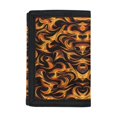 thumbnail image 1 of FUIALDOLG Elastic Polyester Trifold Children's Money Wallets with Slim Lightweight Teen Wallets for Outdoor, Orange Flame Children's Wallet, 1 of 6
