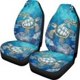 thumbnail image 1 of FUIALDOLG Elastic Vehicle Seat Covers for SUV, Non-Slip Stretch Front Seat Cover Polyester 2 Pack, Sea Turtle Print, 1 of 10