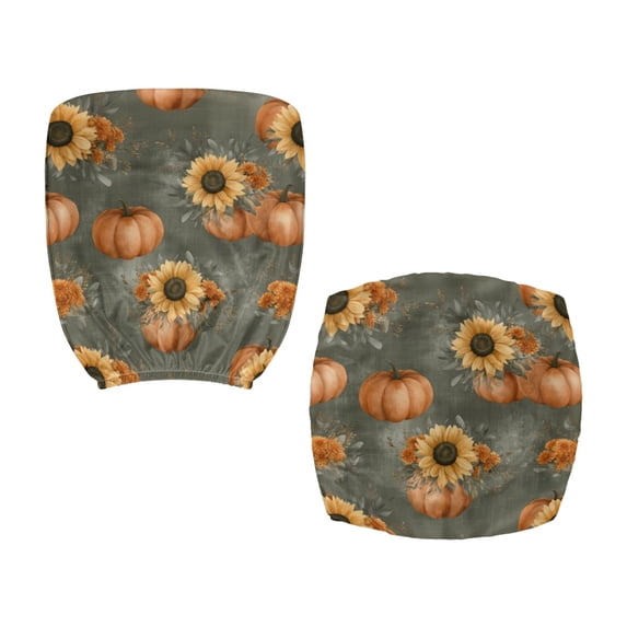 FUIALDOLG Fall Computer Chair Protective Cover with Pumpkin Sunflower Decoration , Set of 2 Stretch Removable Breathable Covers for Gaming and Office Armrest Chair