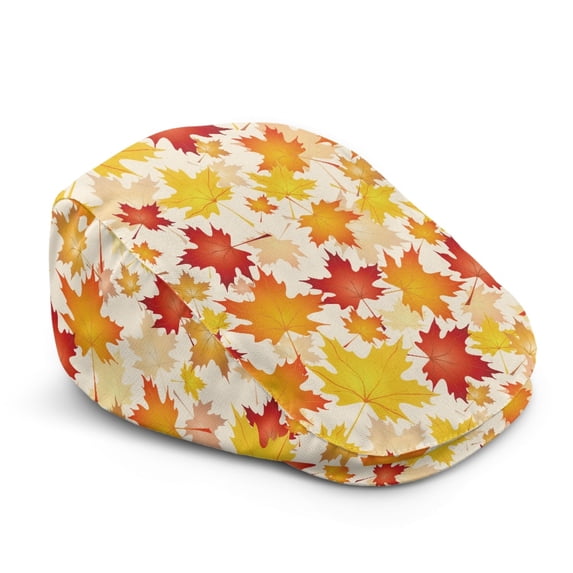 FUIALDOLG Fall Maple Leaf Print Flat Cap, Adjustable Retro Beret Hat Lightweight Newsboy Hat for Driving Summer